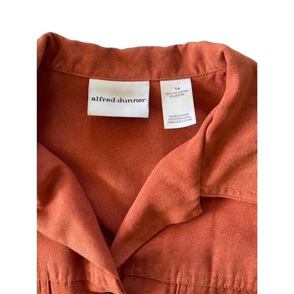 Alfred Dunner suede texture metallic buttons light weight jacket women 14 - Picture 7 of 10